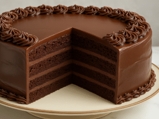 Bolo de chocolate fit saudável e macio recém-saído do forno, ideal para dieta