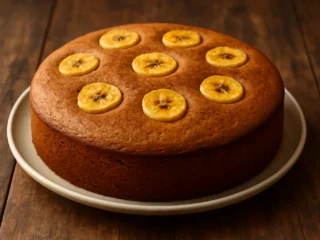 bolo de banana fit com canela e aveia é preparado com ingredientes simples e naturais.