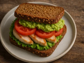 Sanduíche Natural de Frango com Abacate pronto