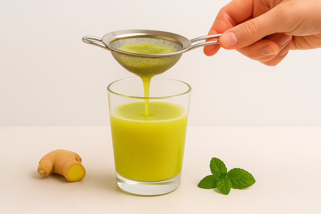 Ingredientes no copo do liquidificador
