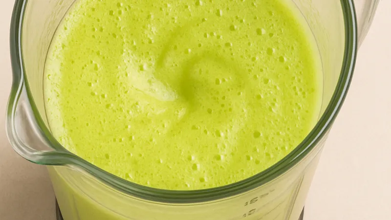 Suco detox batendo no liquidificador