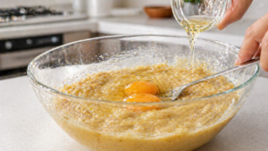 mistura de ovos com banana para panqueca fitness low carb