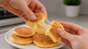 pão de queijo low carb de frigideira pronto servido em prato